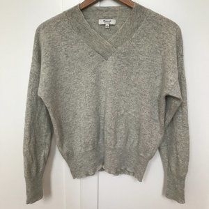 Madewell V Neck Gray Cashmere Sweater Sz M